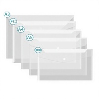 Pochette transparente en PP avec bouton-pression pour présentations A3 A4 A5 FC, organiseur de documents et de reçus