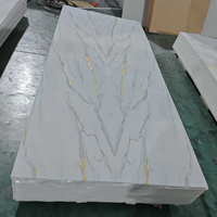 Panneau mural 3D en PVC imperméable avec revêtement UV, imitation marbre, pour la décoration intérieure