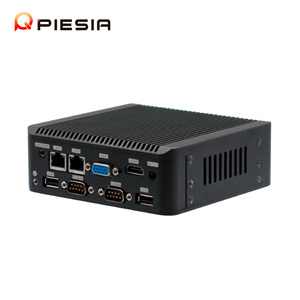 Mini PC sans ventilateur en gros, 2 LAN, 6 COM, <span class=keywords><strong>Celeron</strong></span> <span class=keywords><strong>J4125</strong></span> Quad Core, 1*DDR4 8 Go de RAM, VGA HD2.0, kiosque, ordinateur de bureau, client léger, routeur, mini PC - Product Image 1