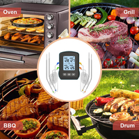 Thermomètre de viande sans fil WiFi OEM numérique à 4 sondes multiples avec écran LCD en plastique, alarme USB-C pour barbecue et cuisine