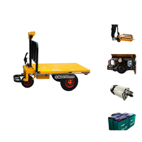 Carro de transporte de cama plana eléctrico chino, construcción de carretilla de tres ruedas, carros y carros de mano eléctricos