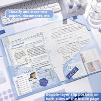 Protector de Esquinas para Carpetas A3/A4, Impermeable, de PP, Bolsa de Almacenamiento con Gradiente, para Exámenes Estudiantiles, Transparente, de Doble Capa, para Insertar Documentos 5