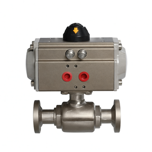 Vanne à bille pneumatique sanitaire Covna AC 220V en acier inoxydable, 2 voies, pièces pneumatiques, cylindre, OEM DN25 1 pouce, tri-clamp - Product Image 2
