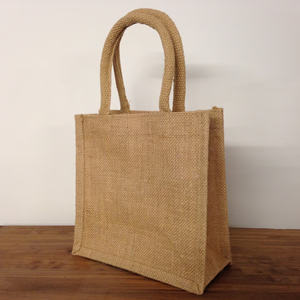 Factory Direct Printed Jute Tote <b>Bag</b> with Strong Handle <b>Reusable</b> Multipurpose Canvas Handbag for Men and Women <b>Shopping</b> - Product Image 3