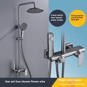 Grifo de baño oculto de latón blanco crema minimalista, válvula de cerámica presurizada fría y caliente de un solo Mango para hoteles y <span class=keywords><strong>apartamentos</strong></span> - Product Image 3