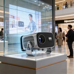Projecteur domestique HD 720P avec mise au point automatique et <span class=keywords><strong>correction</strong></span> de la distorsion trapézoïdale, 200 lumens ANSI, système Android intégré, projecteur intelligent pour la maison - Product Image 3