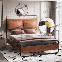 Dortoir d'étudiant moderne et solide de haute qualité lit double en métal lit en fer forgé design lits en métal de taille queen