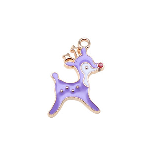 <strong>Red</strong> <strong>Nose</strong> Reindeer Charm Colorful Enamel Gold Tone Alloy Holiday Accent for Advent Stitch Markers - Product Image 4