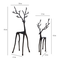 Candélabre Minimaliste en Fer Noir en Forme de Cerf, Porte-Bougie Décoratif de Table, Support de Bougie Conique en Forme de Bois de Cerf pour Décoration de Noël et de la Maison