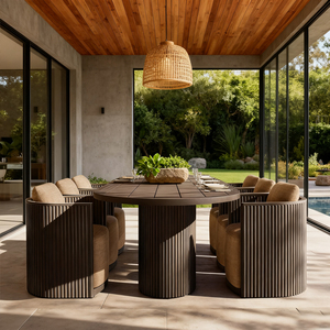 Villa moderna Juego de muebles de comedor al aire libre Aluminio Hotel Mesa de comedor al aire libre y sillas Resort Mesa de comedor y sillas al aire libre - Product Image 1