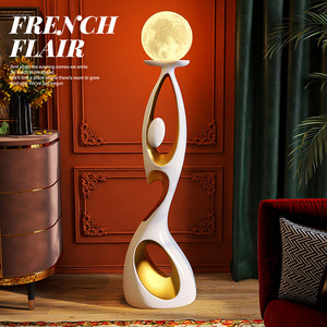 <span class=keywords><strong>Lampe</strong></span> sur pied LED en résine noire, blanche et or, style luxe léger, sculpture artistique nordique, pour la maison et l'hôtel - Product Image 2