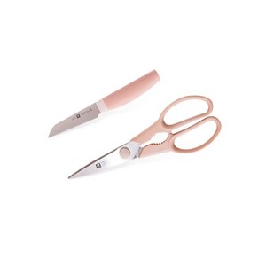 Ensemble de couteaux Zwilling Now, 2 pièces, acier inoxydable, rose crevette, ciseaux multi-usages pour couper les légumes - Product Image 1
