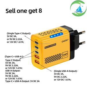 <span class=keywords><strong>Chargeur</strong></span> USB PD double 240W 3PD avec lumière pour téléphones mobiles, charge intelligente Type-C - Product Image 1