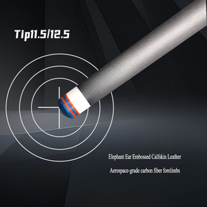 Jetcue JC-QF1 Queue de billard professionnelle en fibre de carbone, structure 1/2, pour billard américain (8 et 9 boules), avec pointe de 11,5/12,5 mm, JC-QF - Product Image 2