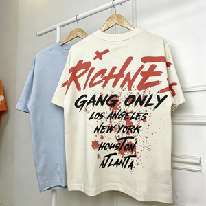 T-shirt da <span class=keywords><strong>uomo</strong></span> oversize di alta qualità in cotone slub morbido, alla moda, streetwear, casual, ampio, estivo e fresco - Produttori di <span class=keywords><strong>abbigliamento</strong></span> - Product Image 1