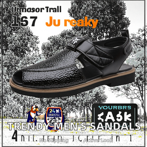 Nuevas Sandalias de Moda para Hombre del Golfo, Tallas 39-48, Precio Bajo de Fábrica, Estilo Árabe de Tendencia, Punta Redonda, Diseño de Leopardo, Cómodas, de Cuero PU, Zapatos Deportivos para Exteriores - Product Image 2