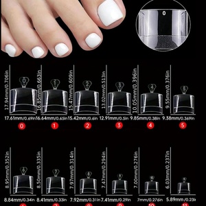 Uñas Postizas Acrílicas Cuadradas Transparentes de Alta Calidad para Mujer, 240 Piezas, para Pedicura Francesa, Uñas de Media Cobertura para Salones de Belleza - Product Image 3