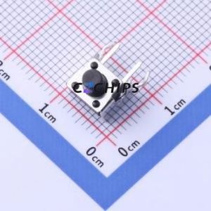 YTS-D009-2G Tactile Switch Through hole Component (THT) Switch Single Pole Single Throw Round Button 2.6N Right Angle Insert - Product Image 1