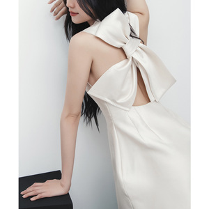 Alla moda puro e lussuoso semplice ed elegante con <span class=keywords><strong>un</strong></span> grande fiocco sul retro <span class=keywords><strong>abito</strong></span> aderente - Product Image 3