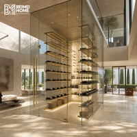 Meuble Bar Moderne pour la Maison, Armoire à Vin Intégrée Personnalisée pour Salle à Manger avec Range-Vin et Support à Verres Suspendu