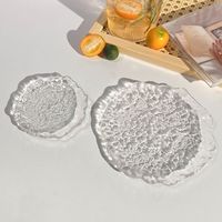 Hoogwaardige Horeca schaal Glacier Glass fruit- en dessertplateau onregelmatig gevormd voor commerciële hotels en restaurants.