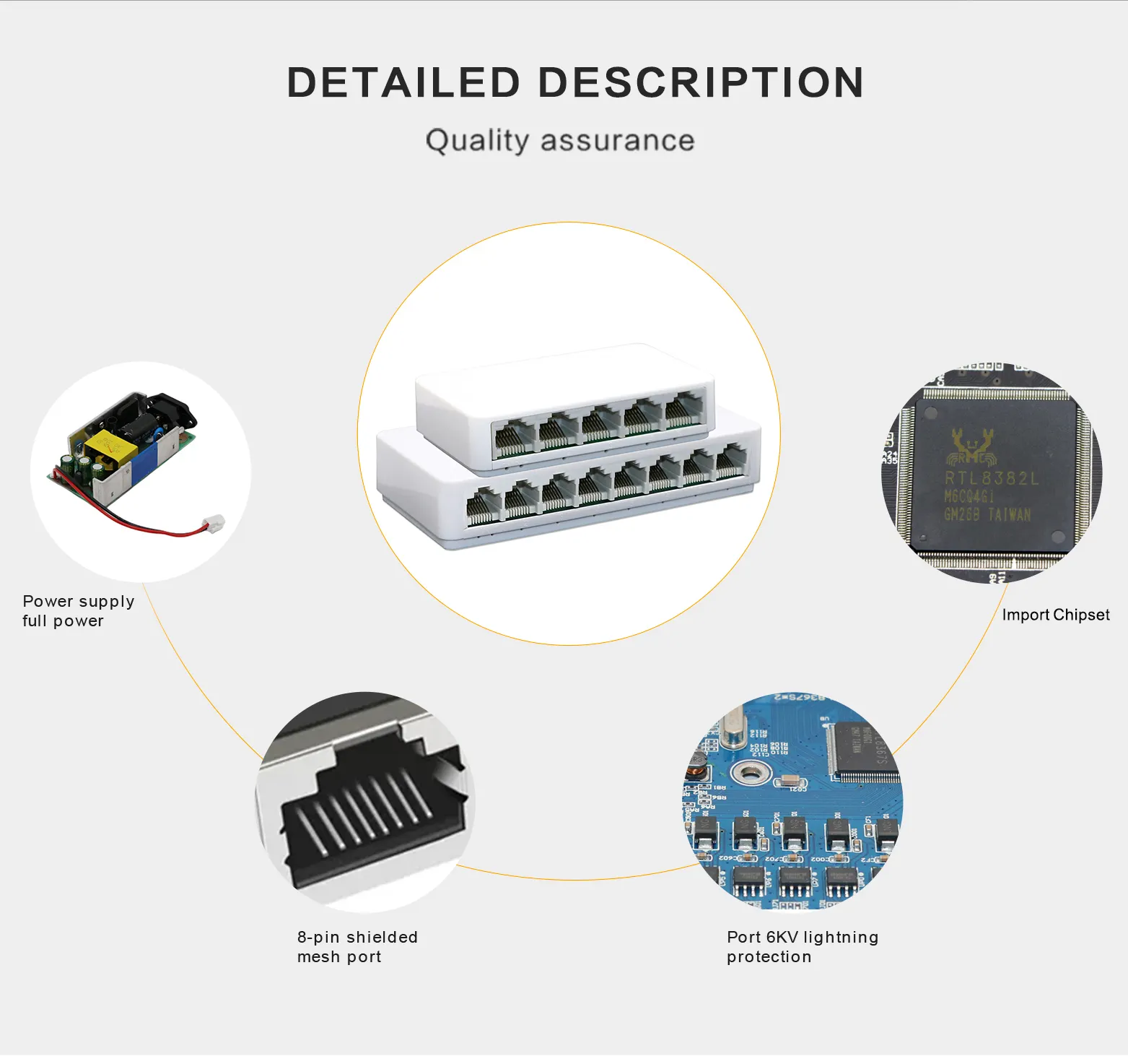 8 5 Port masaüstü Gigabit Ethernet anahtarı PCB kartı 8 5 Port 10/100/1000mbps ağ anahtarı Lan Rj45 ağ Hub Internet