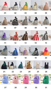 चमकदार कस्टम डिजाइन उच्च गुणवत्ता वाले ठोस रंग बुना हुआ रिस्टलेट बैग थोक आपूर्तिकर्ता, महिलाओं के लिए दैनिक - Product Image 6