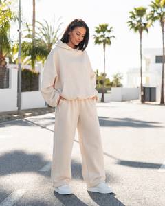 For Casual Oversized Hoodie <b>Jogger</b> Pants Set <b>Women</b> Minimalist Two Piece Tracksuit Streetwear Loungewear Breathable Bulk Ready - Product Image 6