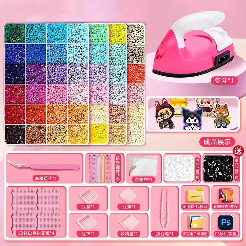 96 couleurs + kit d'outils + fer à repasser + 4000 billes noires et blanches