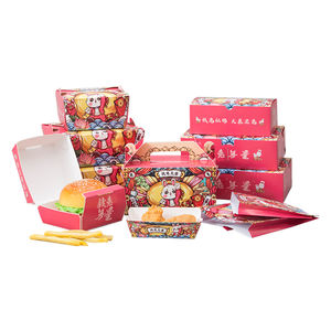 Déjeuner à emporter jetable personnalisé, <span class=keywords><strong>Bento</strong></span>, emballage alimentaire de frites, boîte à hamburger en coquille de palourde en papier kraft - Product Image 5