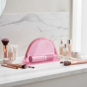 Bolsa <span class=keywords><strong>de</strong></span> Maquillaje Transparente con Cierre, Personalizada, al por Mayor, Color Rosa, para Viajes y Cosméticos, para Chicas, 2026 - Product Image 1
