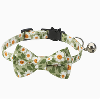 Collier pour chat Tanpopo en gros, motif floral marguerite, réglable avec boucle, bandana pour petit chien et chat, nœud papillon et clochette, nouvelle arrivée