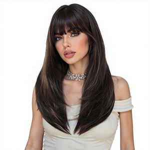 Cubrecabeza de Pelo Sintético de Calidad Premium para Cualquier Forma de Rostro - Suave, Sedoso, Liso y Largo, Ecológico y Portátil para Uso Diario - Product Image 1