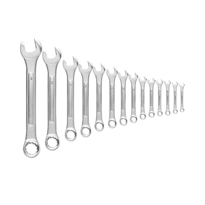Jeu de clés à cliquet combinées métriques en acier au chrome-vanadium, personnalisables OEM, double extrémité, en acier au carbone, pour réparation automobile - Product Image 1