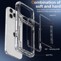 Étui de luxe grande capacité pour cartes, compatible avec iPhone 18 17 Pro Max, transparent avec support rabattable
