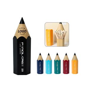 Custom Logo ABS Pencil Shape Eco-Friendly Cute <b>Box</b> Organizer Display Stand Pen Holders for Pen <b>Storage</b> Desk - Product Image 1