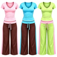 Ensemble de vêtements de détente pour femmes avec logo personnalisé Y2K, chemise à manches courtes à col en V et pantalon capri à rayures latérales