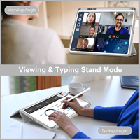 Étui en cuir à trois volets transparent en acrylique PC pour Huawei MatePad Pro 11 avec support intégré