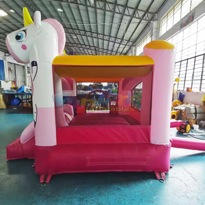 Château gonflable commercial à thème licorne, toboggan gonflable pour enfants, vente en gros - Product Image 4