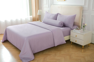 100% tre <span class=keywords><strong>sateen</strong></span> dệt 400TC Oeko-tex chứng nhận bộ đồ giường dùng một lần Bìa đồng bằng nhuộm tấm thiết lập cho vua/Nữ Hoàng/đôi Kích thước nhà - Product Image 2