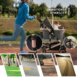 Troli Anjing Lipat 4 Roda untuk Anjing Kecil dan Sedang, Cocok untuk Perjalanan - Product Image 3