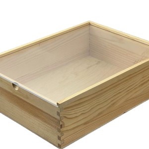Caja de madera maciza con tapa extraíble, cubierta acrílica de 22x15x6cm, vitrina rectangular para almacenamiento de artículos de hobby y embalaje - Product Image 5