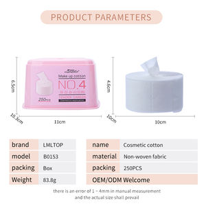 Tampon de <span class=keywords><strong>coton</strong></span> doux bio carré de haute qualité 250 pièces enlever les ongles maquillage <span class=keywords><strong>coton</strong></span> tampons outil de nettoyage visage absorbant visage rouleau Pad - Product Image 6