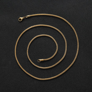 โซ่หน้าและหลังขนาด 2 มม., สร้อยคอฮิปฮอป, เครื่องประดับชุบสูญญากาศ, โซ่จี้, โซ่หน้าและหลังสแตนเลส - Product Image 2