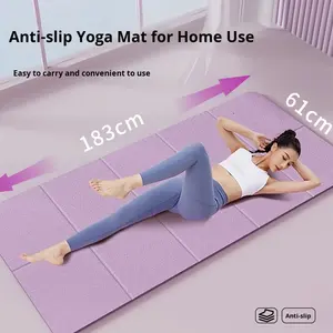 Tapis de yoga pliable antidérapant en TPE épaissi avec lignes de guidage de posture, longueur 183 cm, épaisseur 0,6/0,8 cm, personnalisable <span class=keywords><strong>pour</strong></span> débutants - Product Image 4