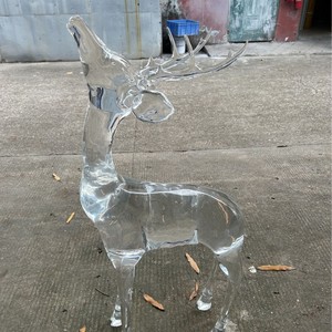 Sculpture de cerf en acrylique, ornement animal en résine transparente, décoration de maison, artisanat, figurine décorative pour usage intérieur et extérieur - Product Image 2