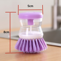 Brosse à vaisselle avec distributeur de savon, brosse de nettoyage de cuisine à pression pour casseroles, poêles et éviers, réservoir rechargeable