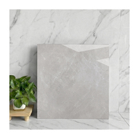 Carreaux de sol intérieurs contemporains en grès cérame émaillé effet pierre gris-rose champignon 600x600mm résistants à l'usure pour cuisine et salle de bain