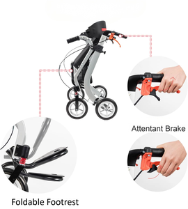 Déambulateur multifonctionnel haut de gamme à 4 <span class=keywords><strong>roues</strong></span>, fauteuil roulant léger pliable et détachable pour personnes âgées - Product Image 3