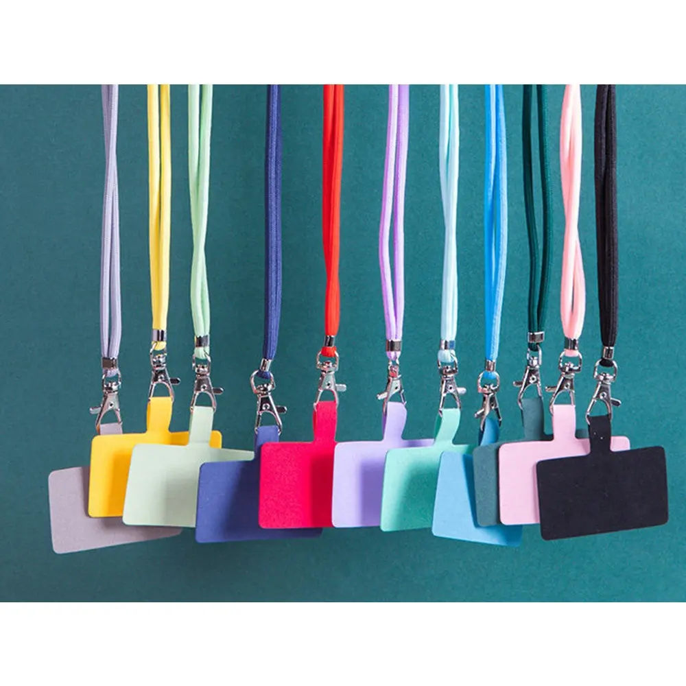 범용 휴대 전화 끈 나일론 전화 스트랩 끈 끈 끈 코드 색상 클리어 패치 조정 가능한 휴대 전화 크로스 바디 목걸이